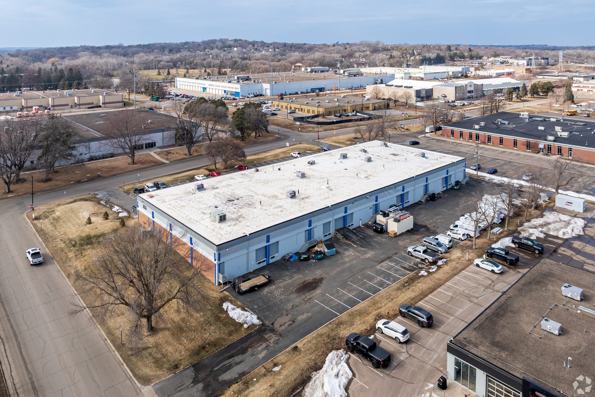Aerial view of 7385 to 7399 Bush Lake Road in Edina, Minnesota
